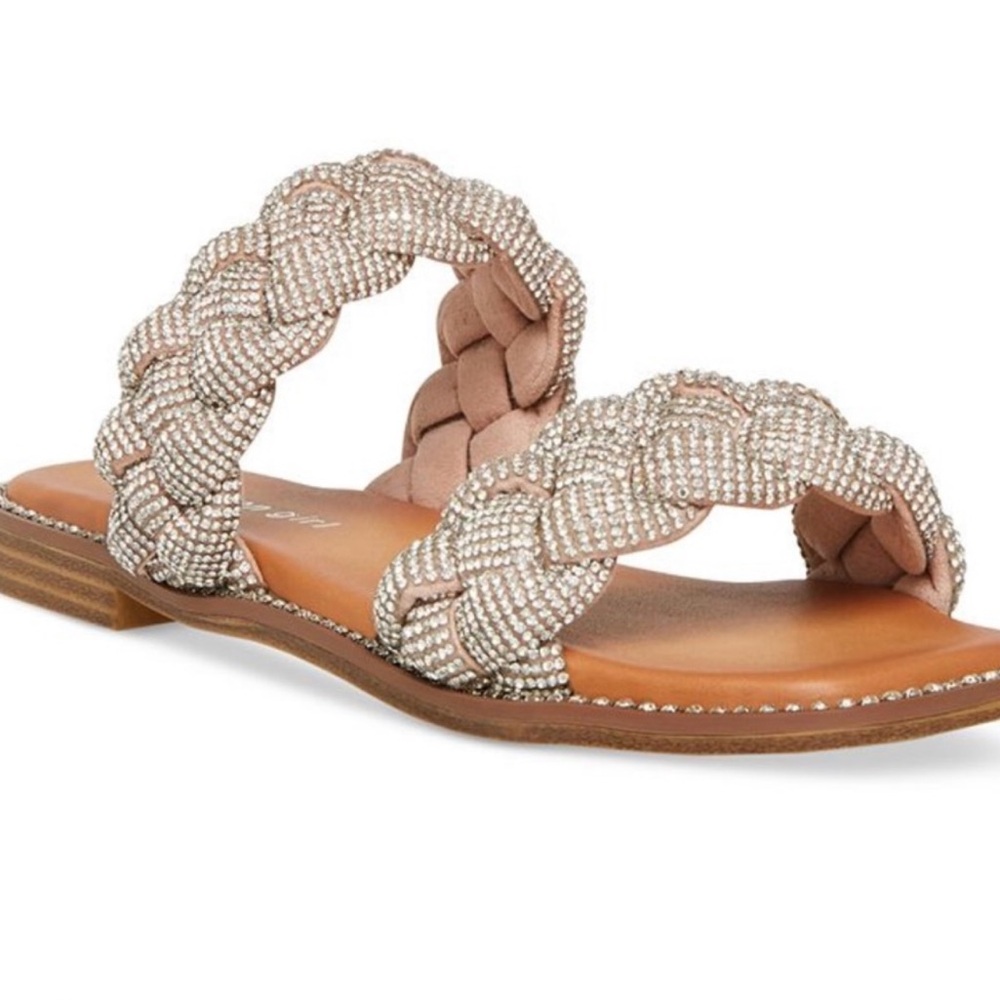 Madden Girl Park Silver Braided Sandals